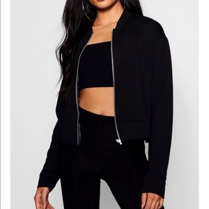Boohoo Size 4 Black Bomber Jacket